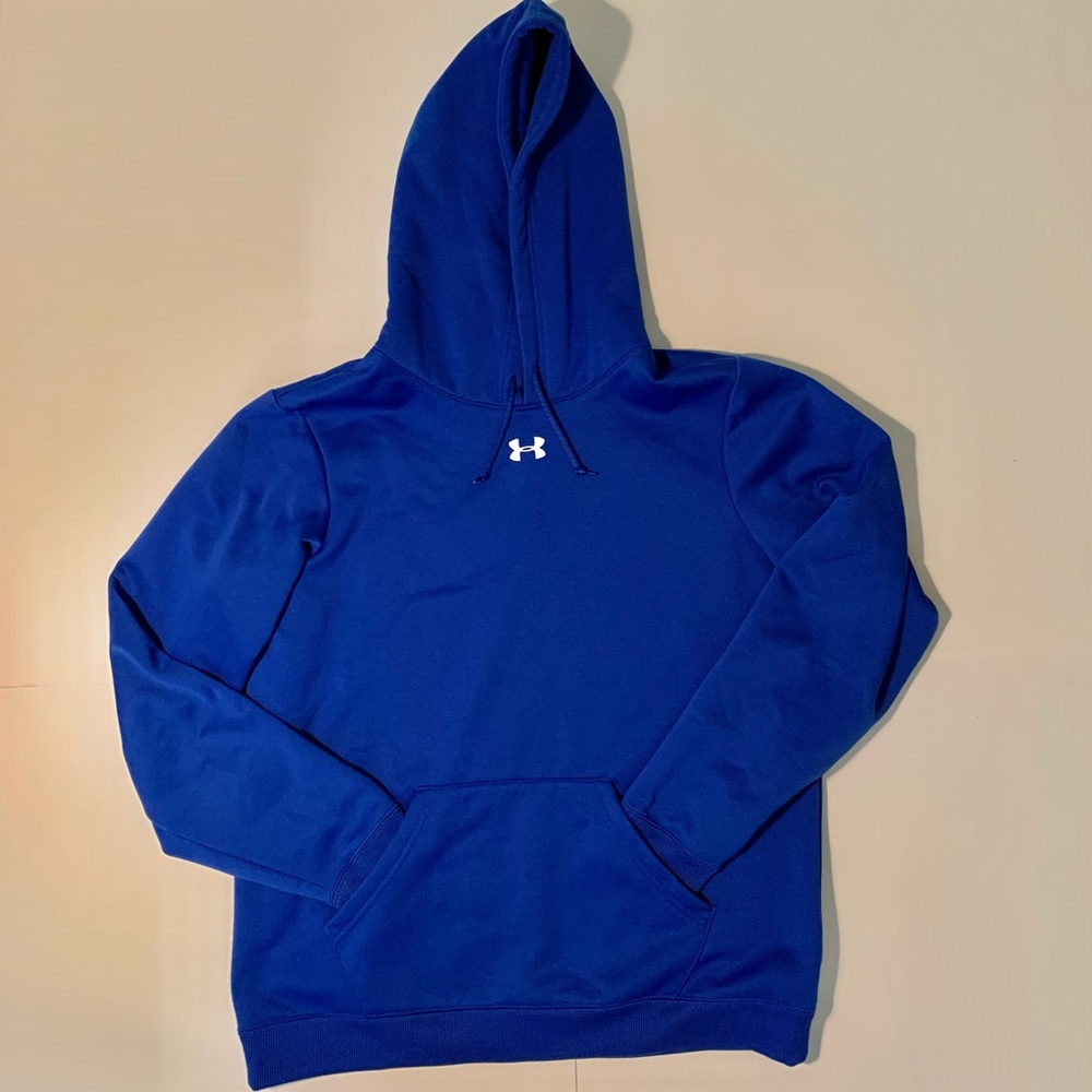 Under Armour Blue Fleece Hoodie Sweatshirt- Medium